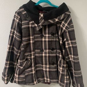 Deb Plaid Pea Coat